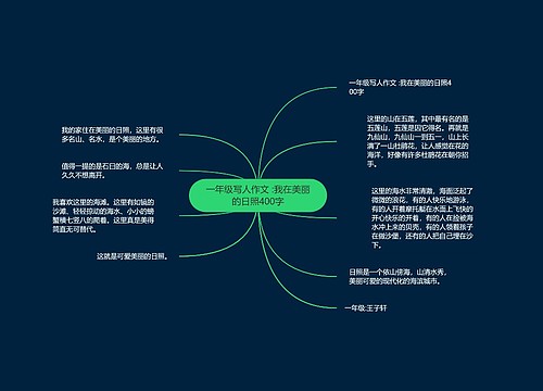 一年级写人作文 :我在美丽的日照400字