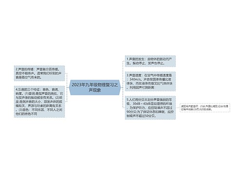 2023年九年级物理复习之声现象