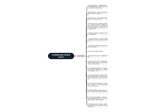 九年级政治成长中的我考点2023