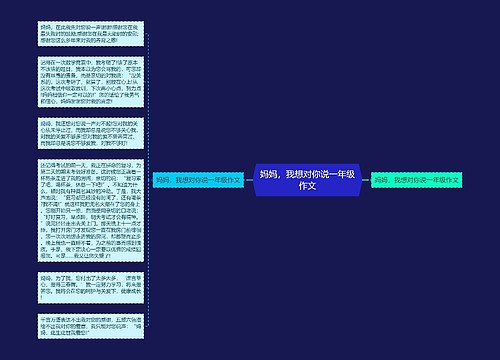 妈妈，我想对你说一年级作文