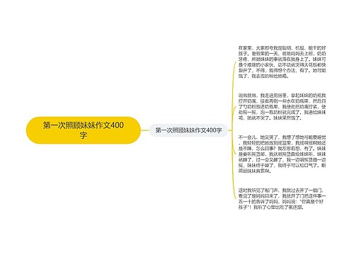 第一次照顾妹妹作文400字