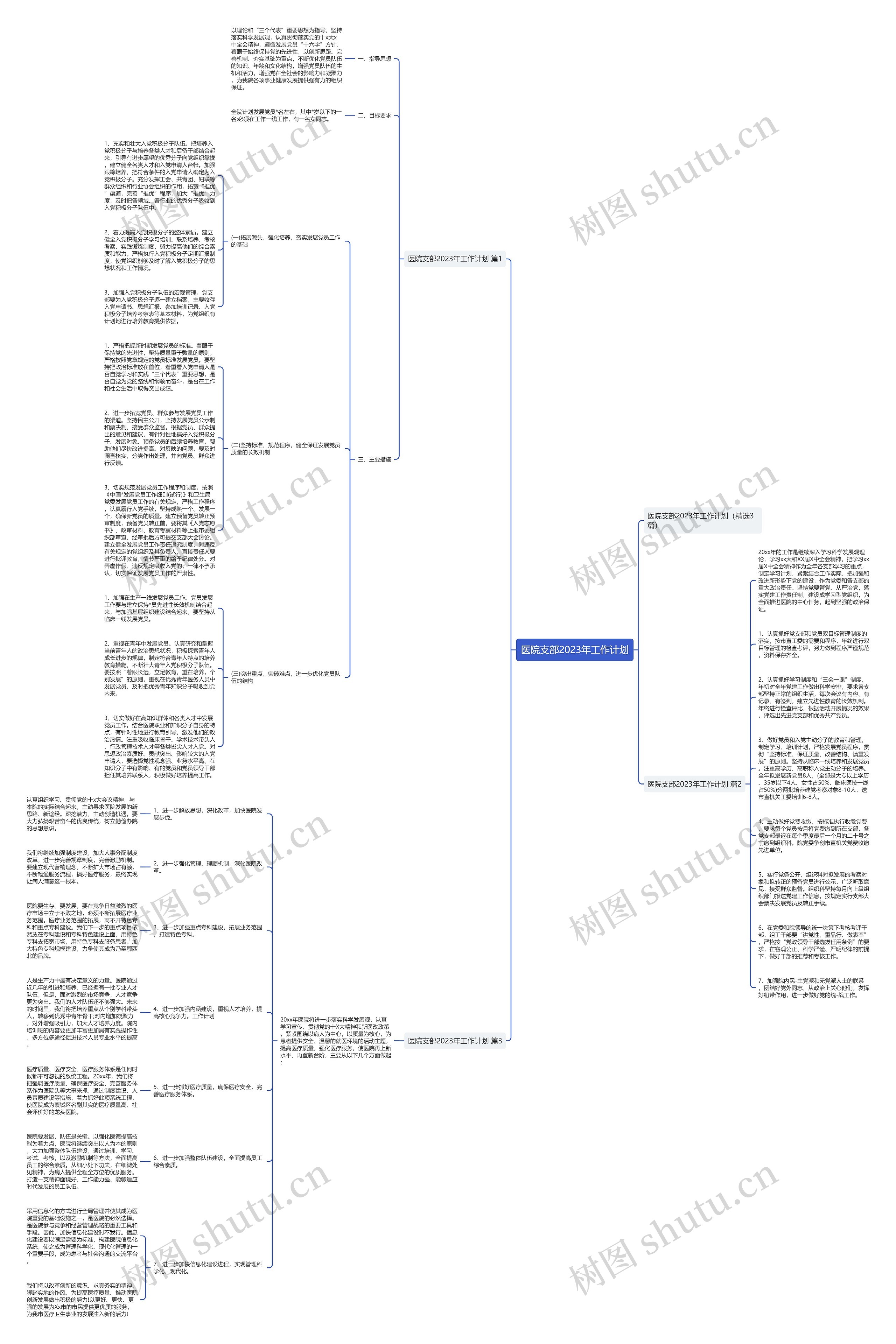 医院支部2023年工作计划思维导图
