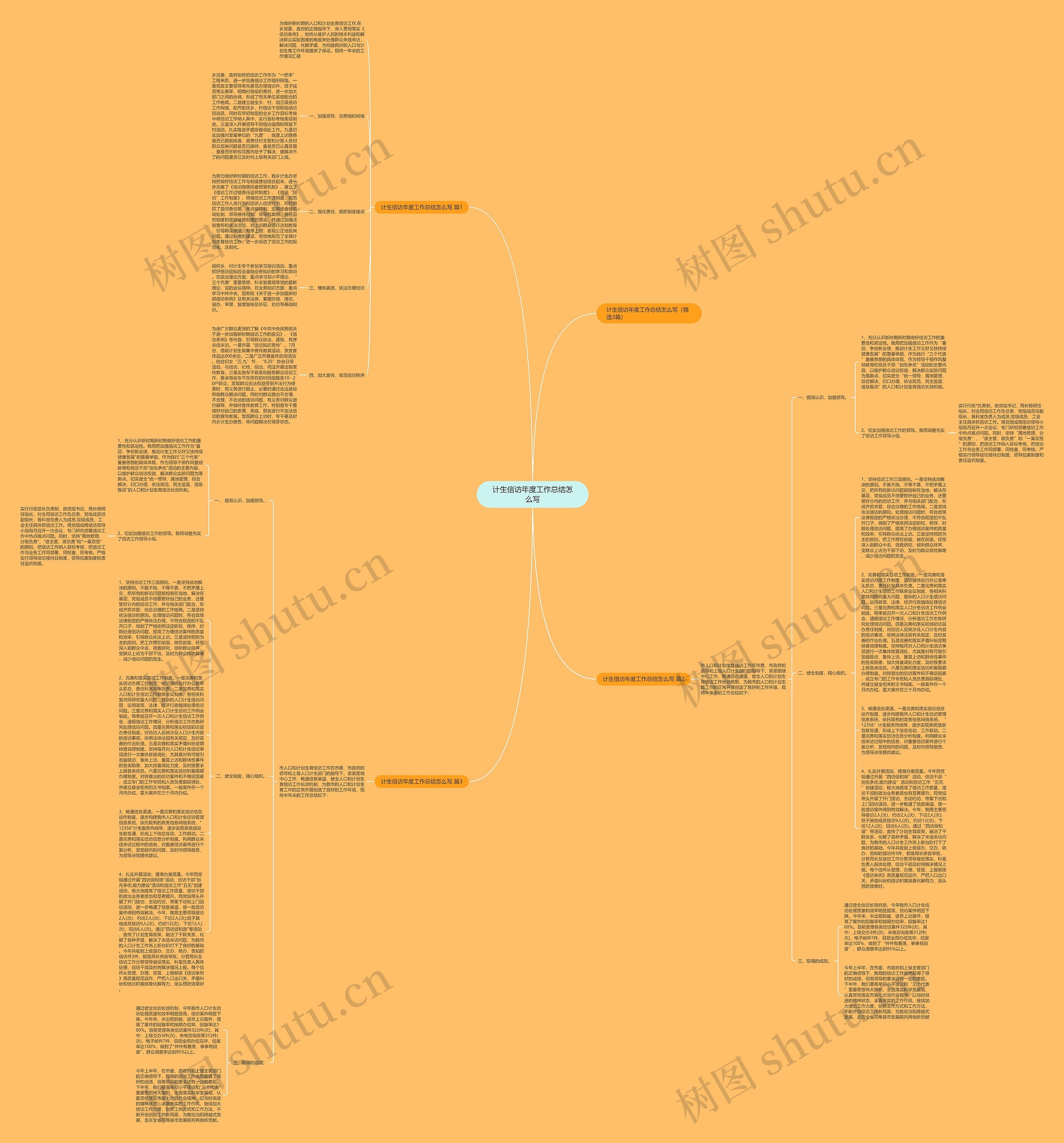 计生信访年度工作总结怎么写思维导图