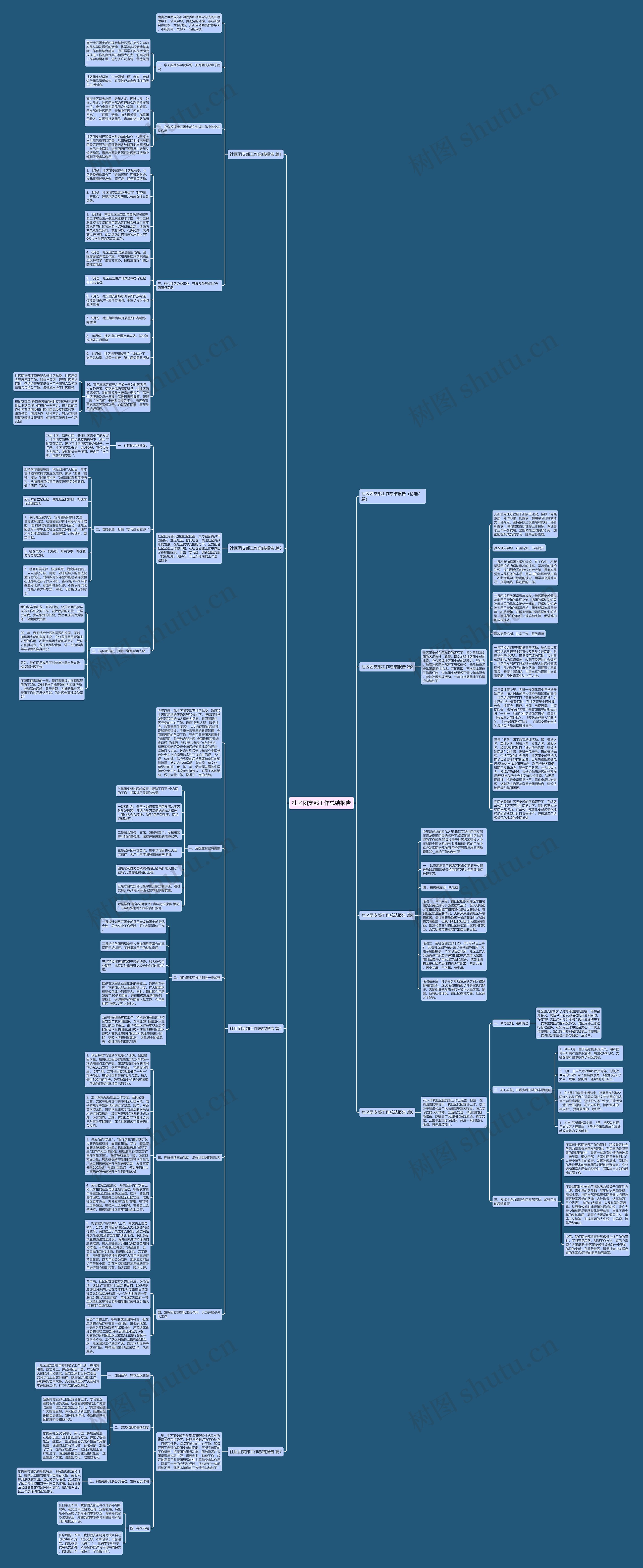 社区团支部工作总结报告思维导图
