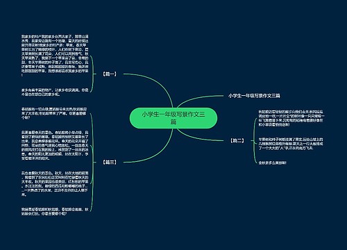 小学生一年级写景作文三篇 小学生一年级写景作文三篇