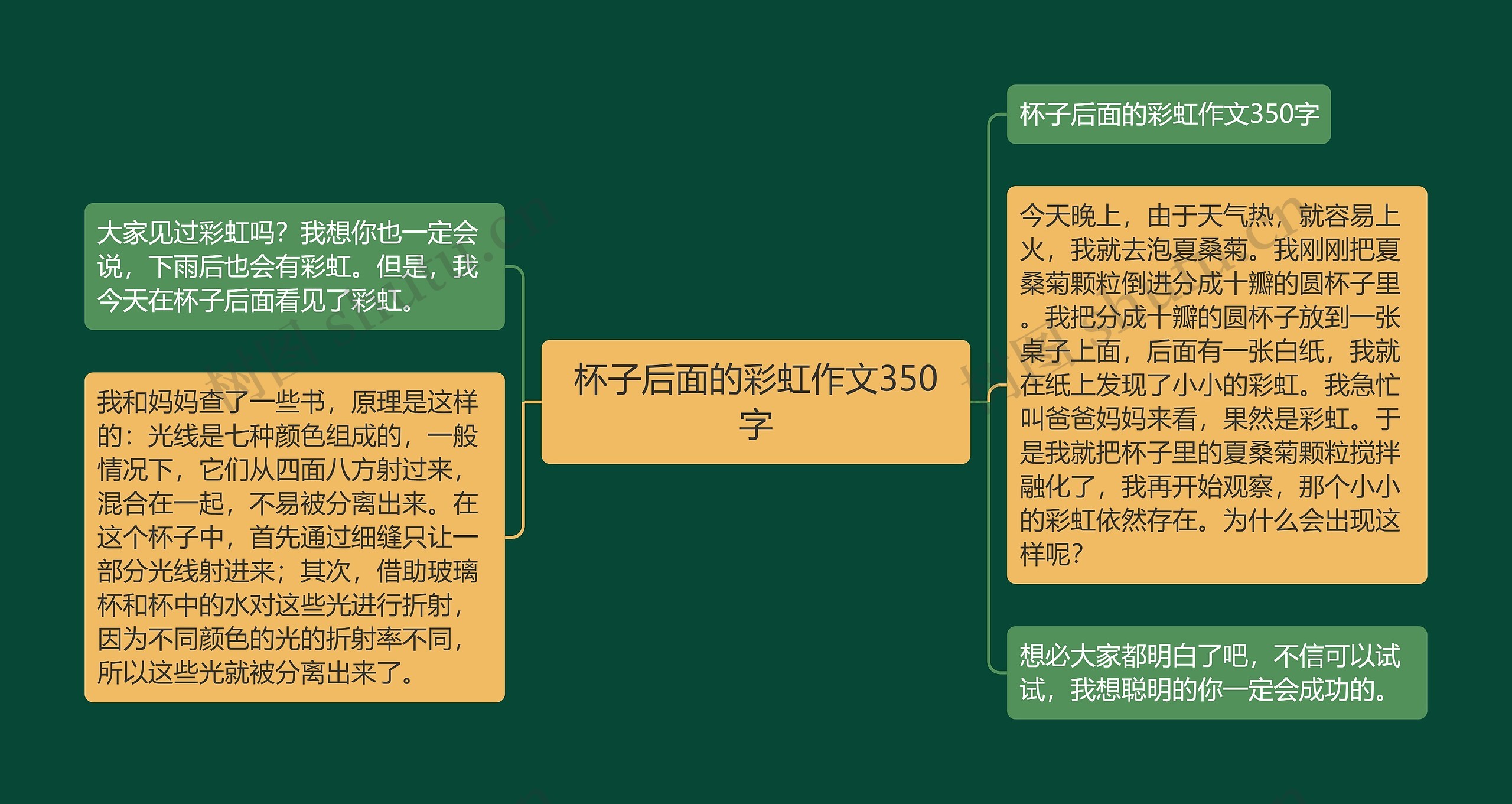 杯子后面的彩虹作文350字思维导图