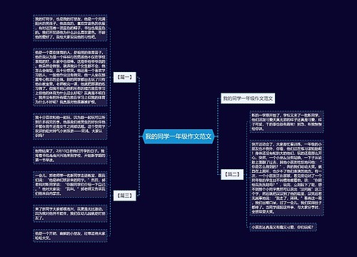 我的同学一年级作文范文