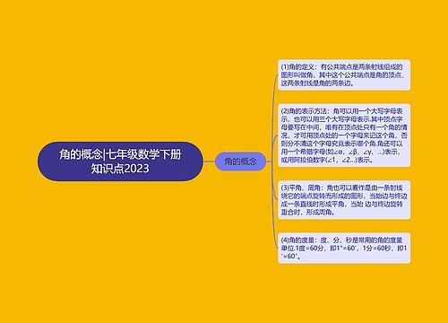 角的概念|七年级数学下册知识点2023 角的概念|七年级数学下册知识点2023