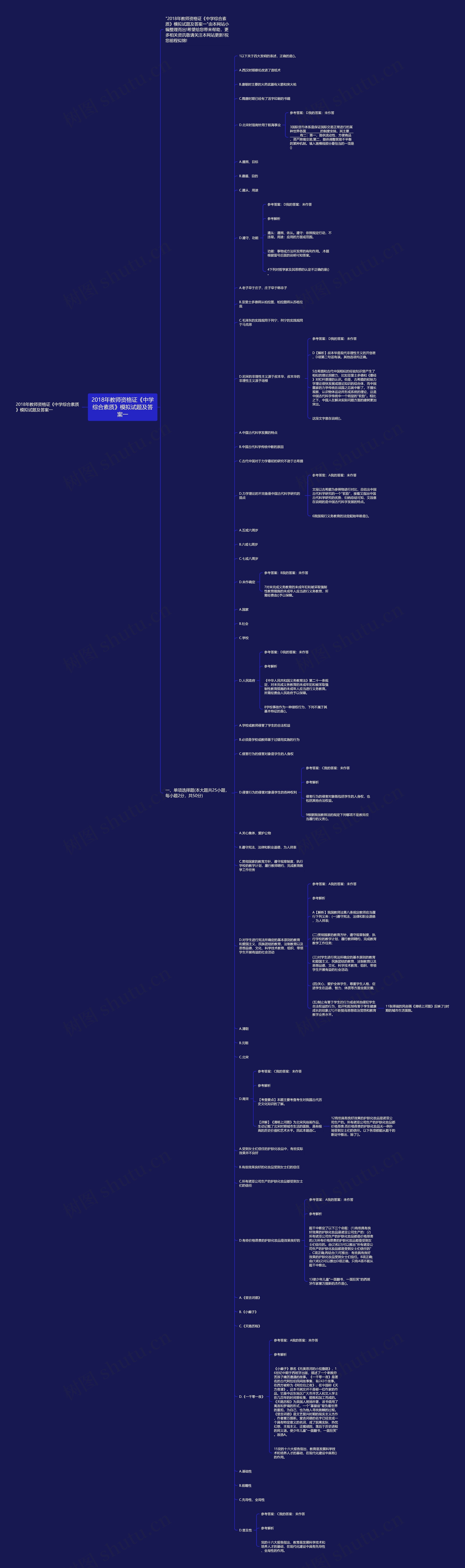2018年教师资格证《中学综合素质》模拟试题及答案一 2018年教师资格证《中学综合素质》模拟试题及答案一