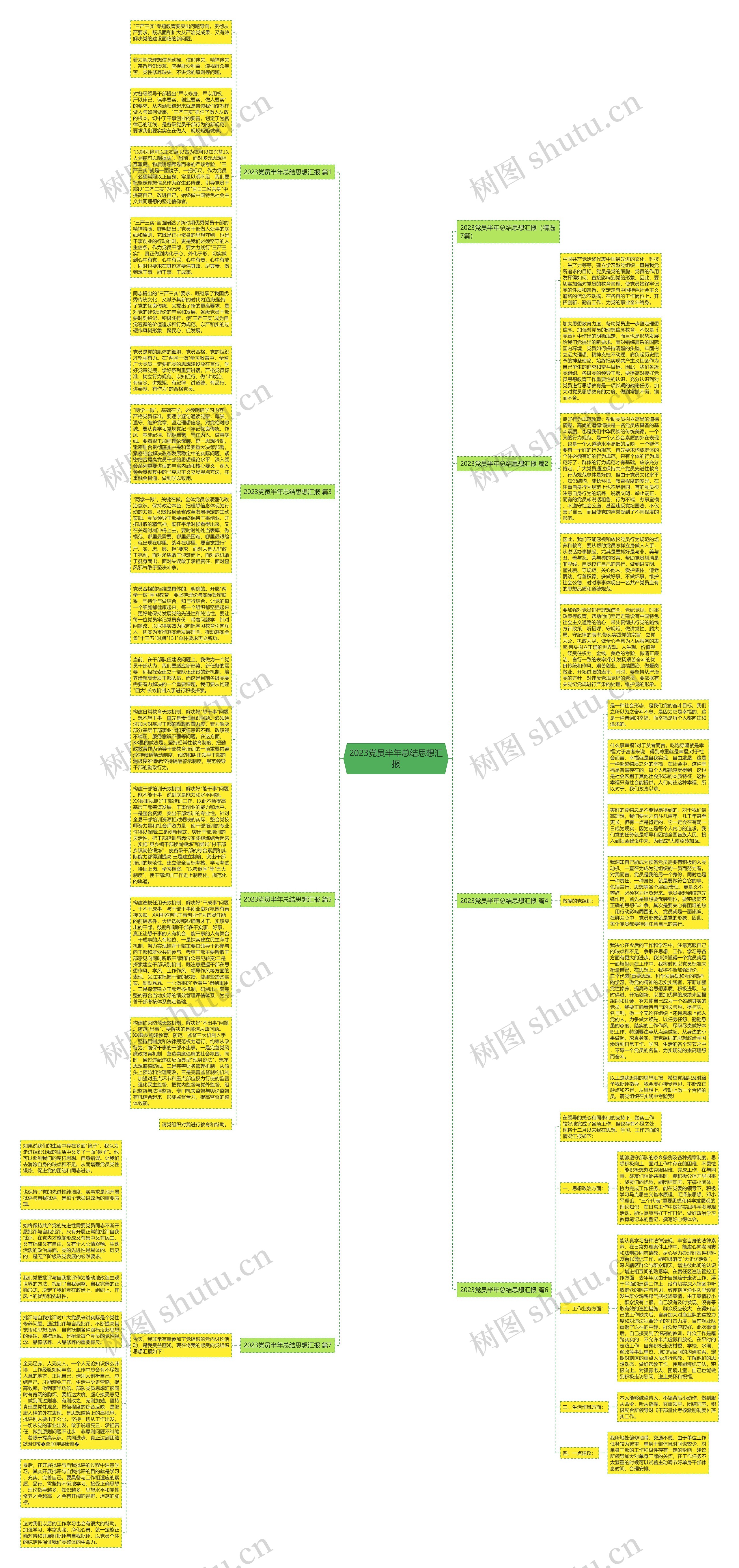 2023党员半年总结思想汇报思维导图