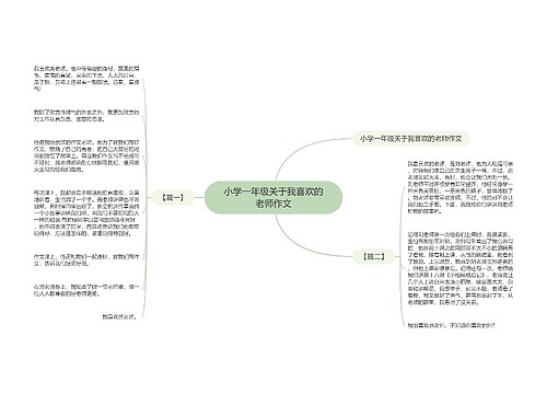 小学一年级关于我喜欢的老师作文