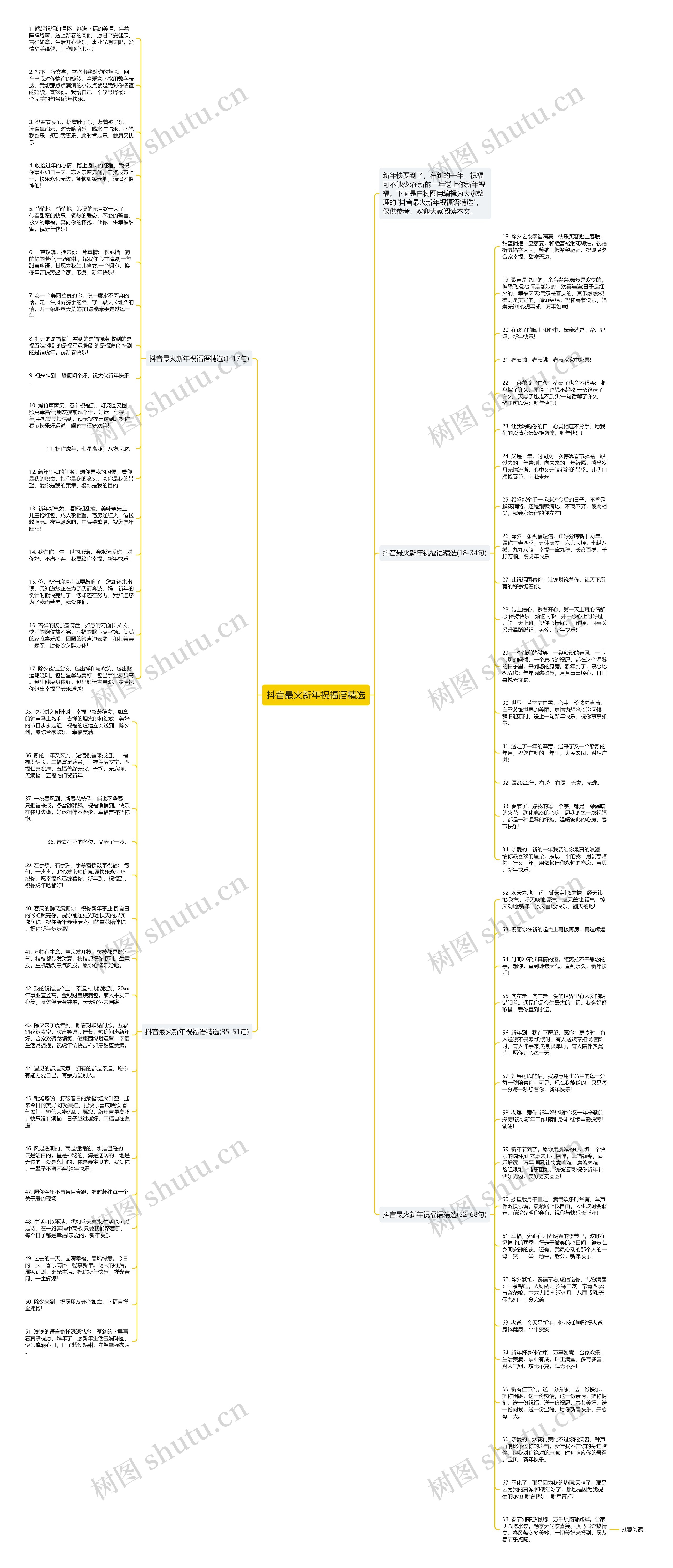 抖音最火新年祝福语精选思维导图