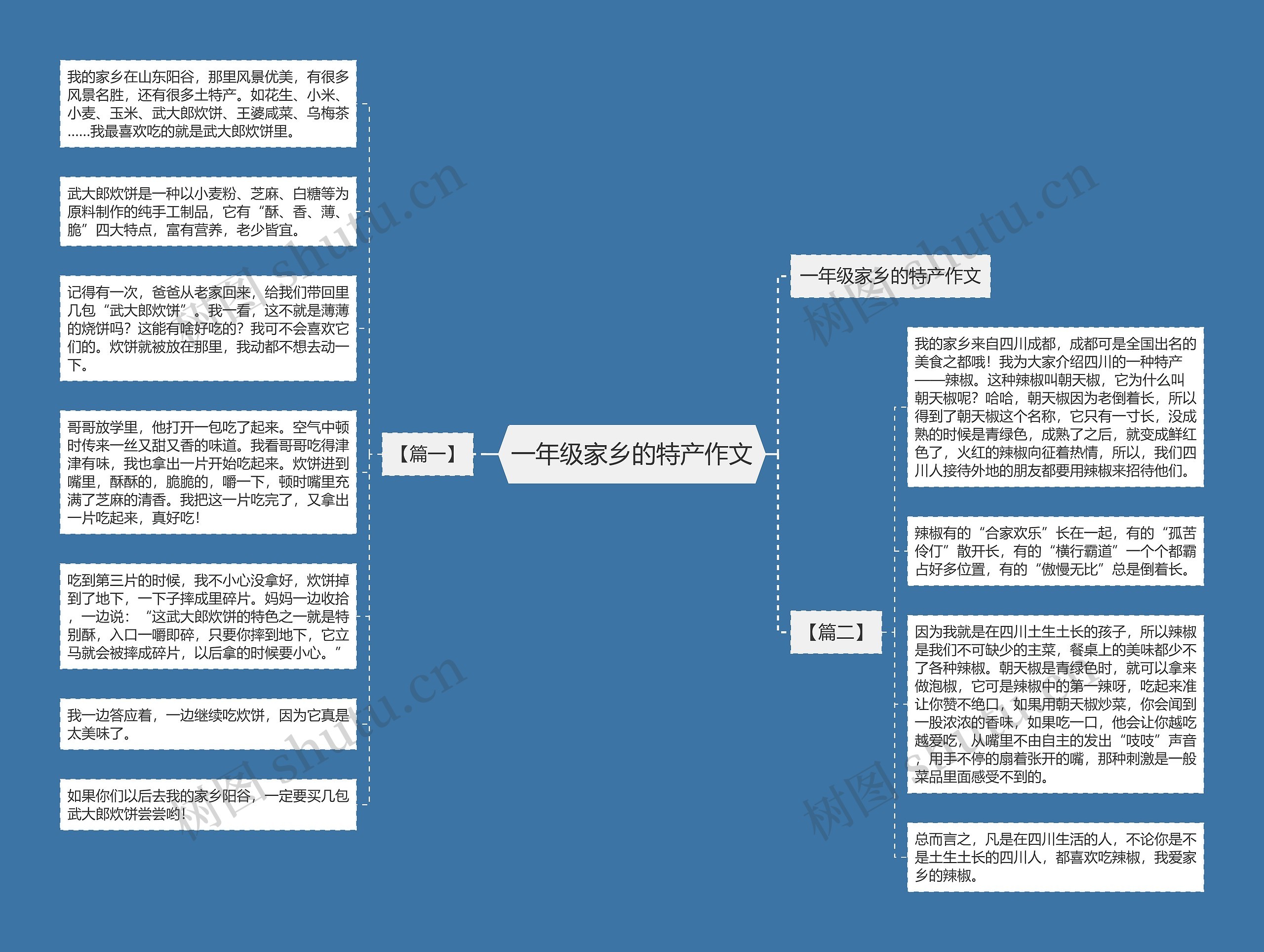 一年级家乡的特产作文思维导图