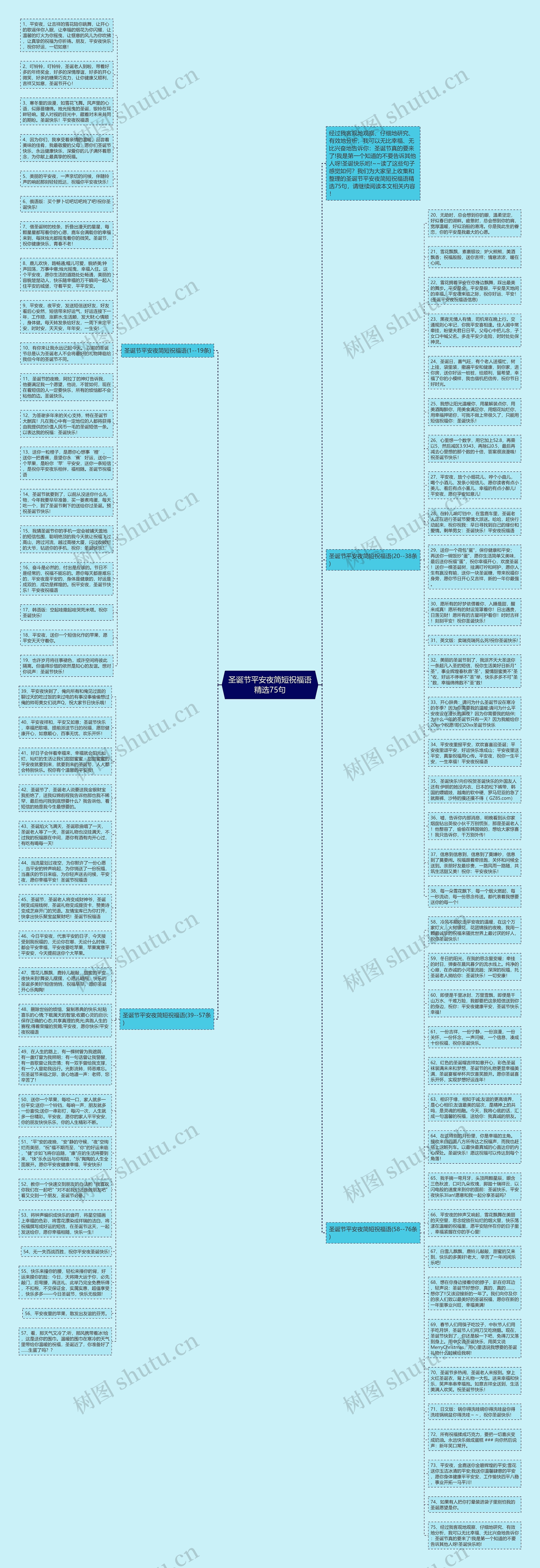 圣诞节平安夜简短祝福语精选75句思维导图