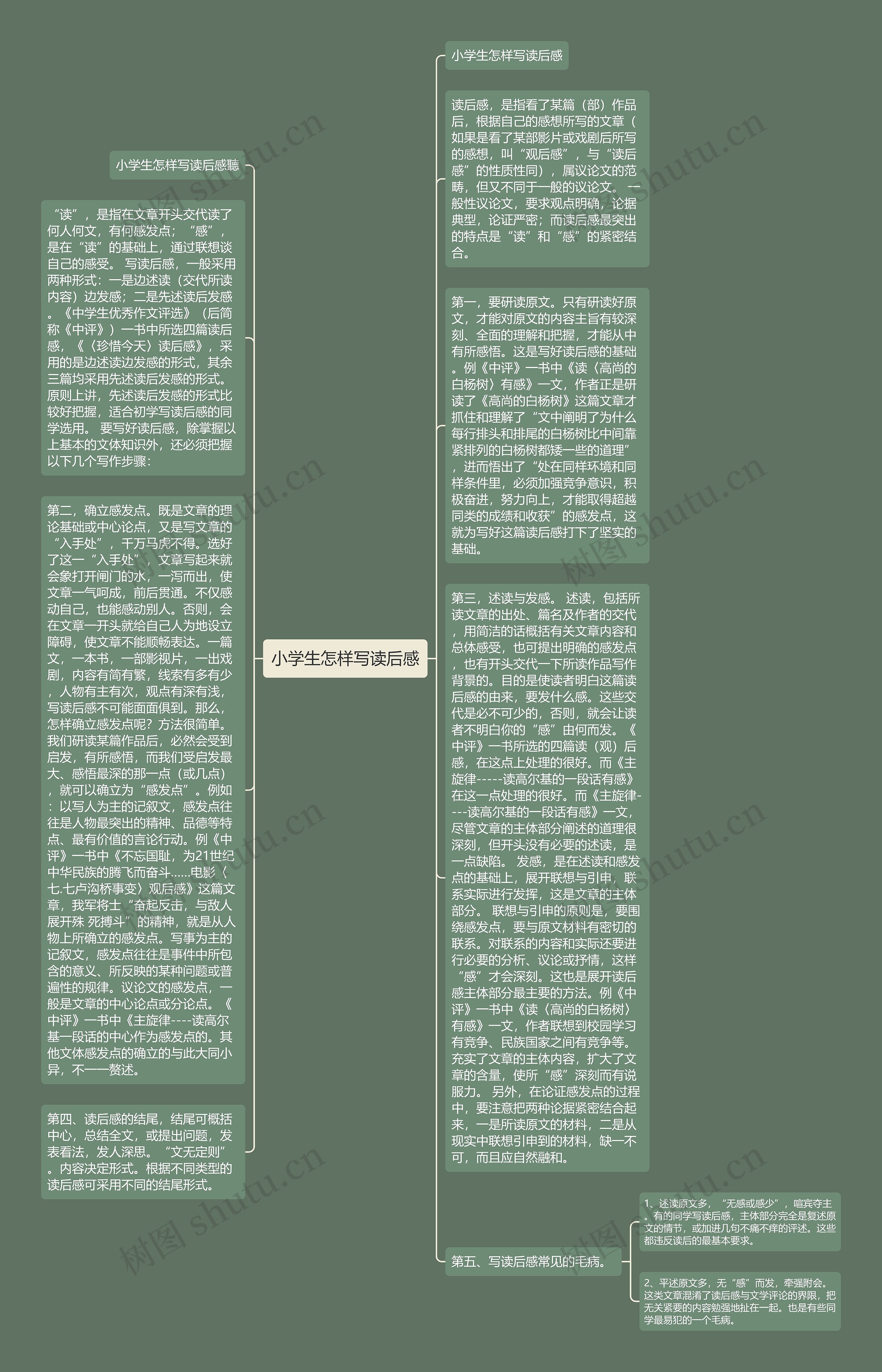 小学生怎样写读后感思维导图