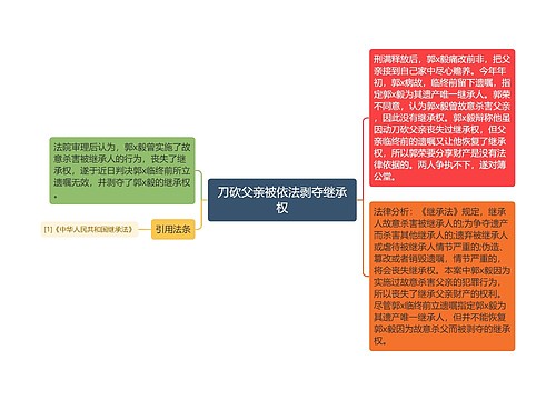 刀砍父亲被依法剥夺继承权