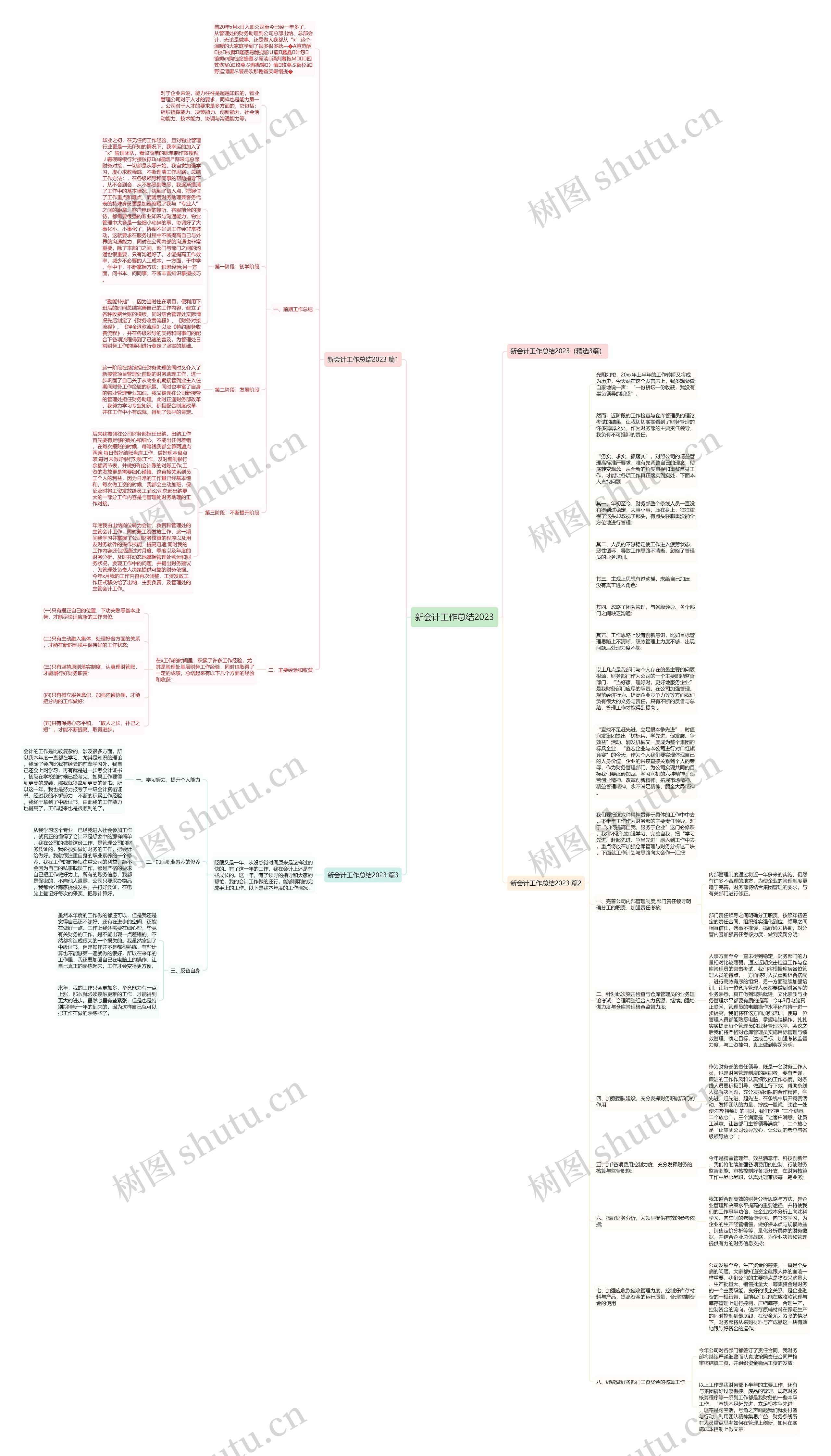 新会计工作总结2023思维导图