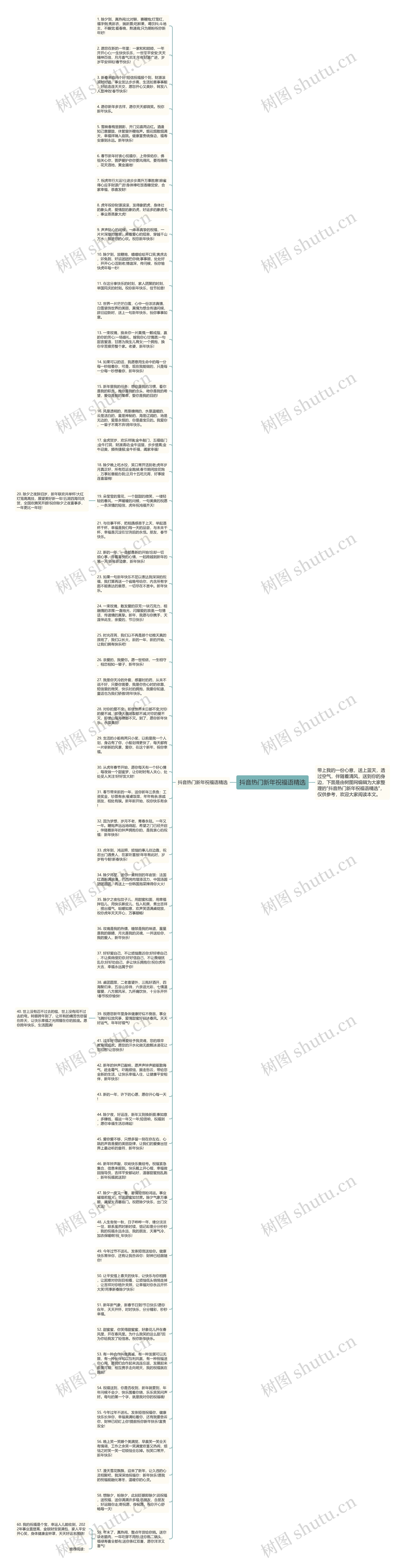 抖音热门新年祝福语精选思维导图
