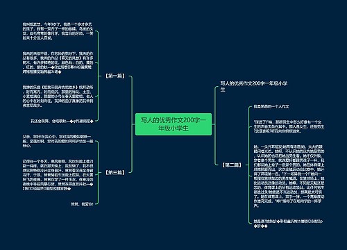 写人的优秀作文200字一年级小学生