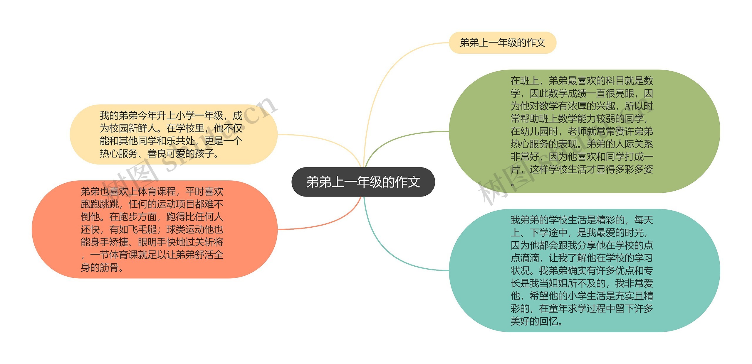 弟弟上一年级的作文