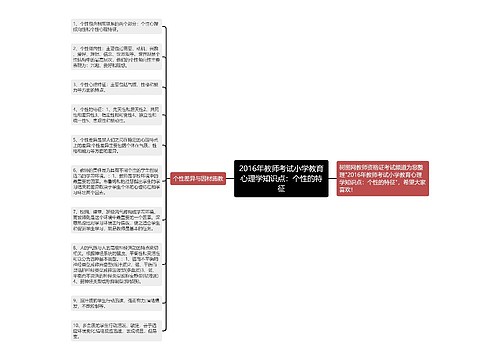 2016年教师考试小学教育心理学知识点：个性的特征