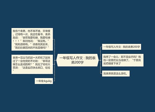 一年级写人作文 : 我的表弟200字