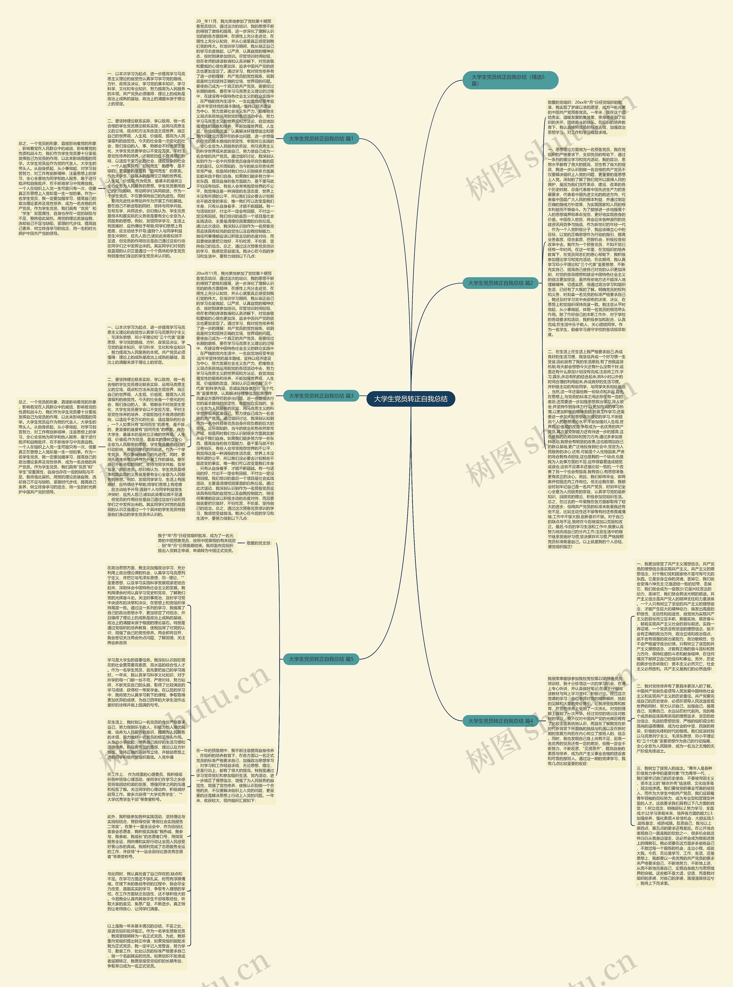 大学生党员转正自我总结思维导图高清图 大学生党员转正自我总结思维导图