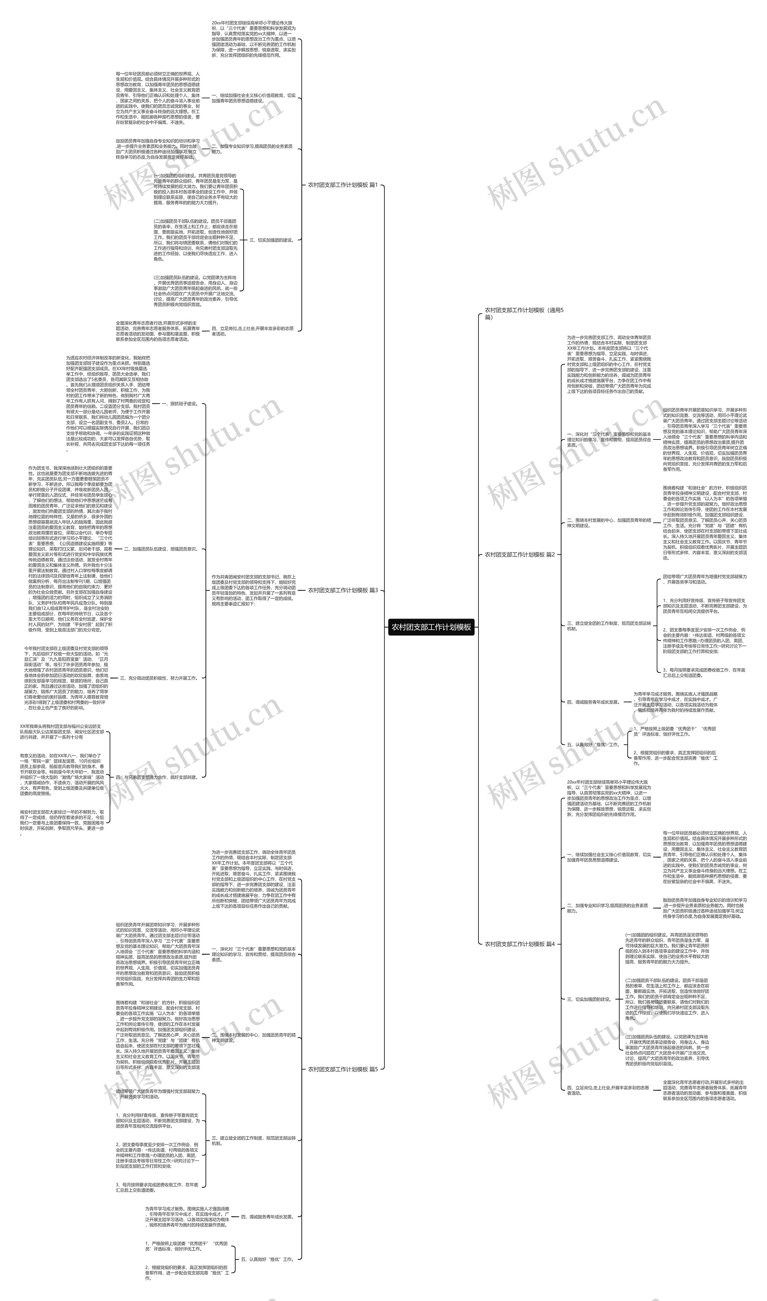 农村团支部工作计划思维导图