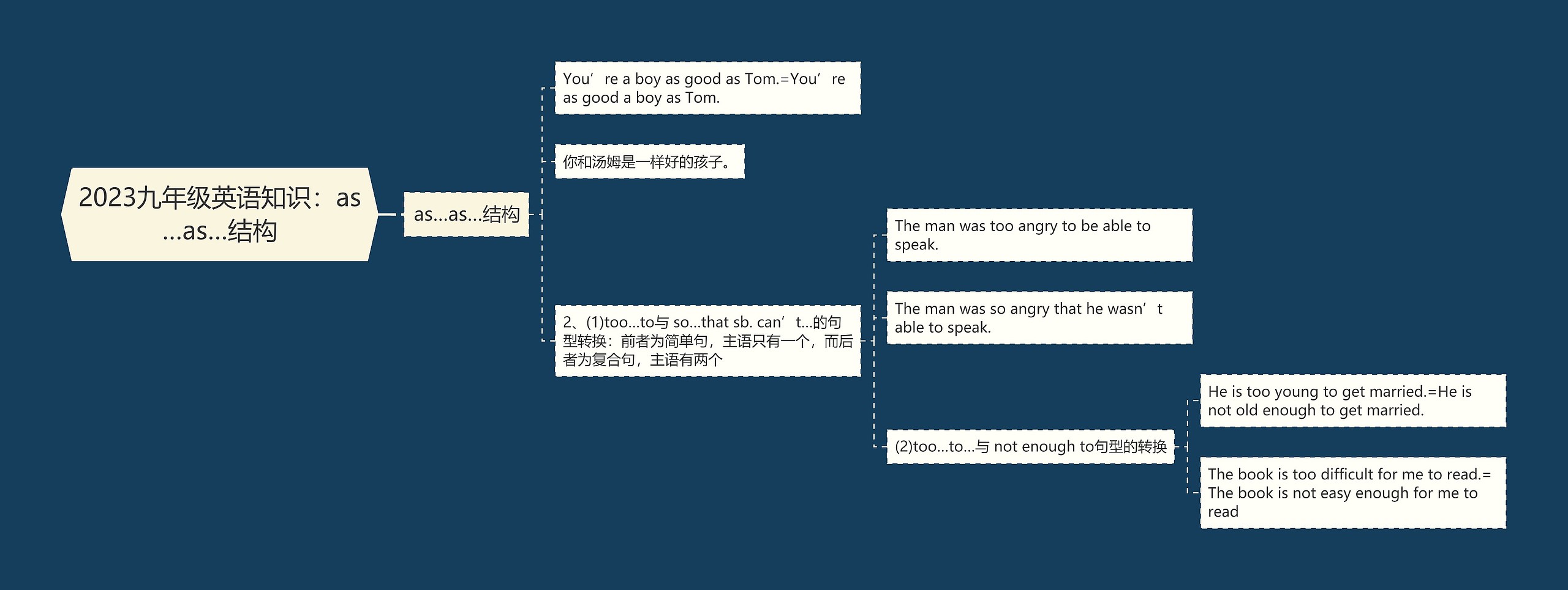 2023九年级英语知识：as…as…结构