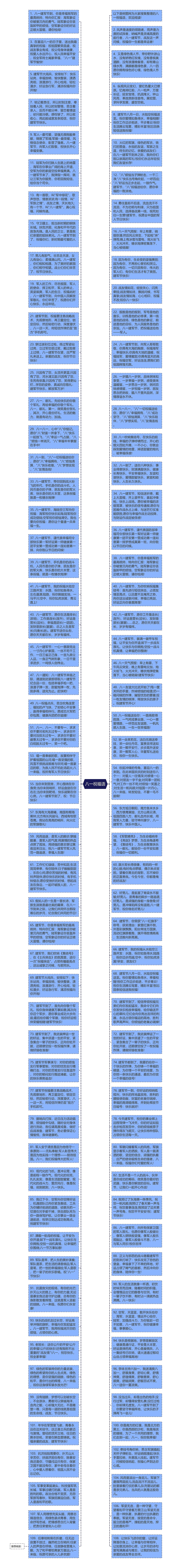 八一祝福语思维导图