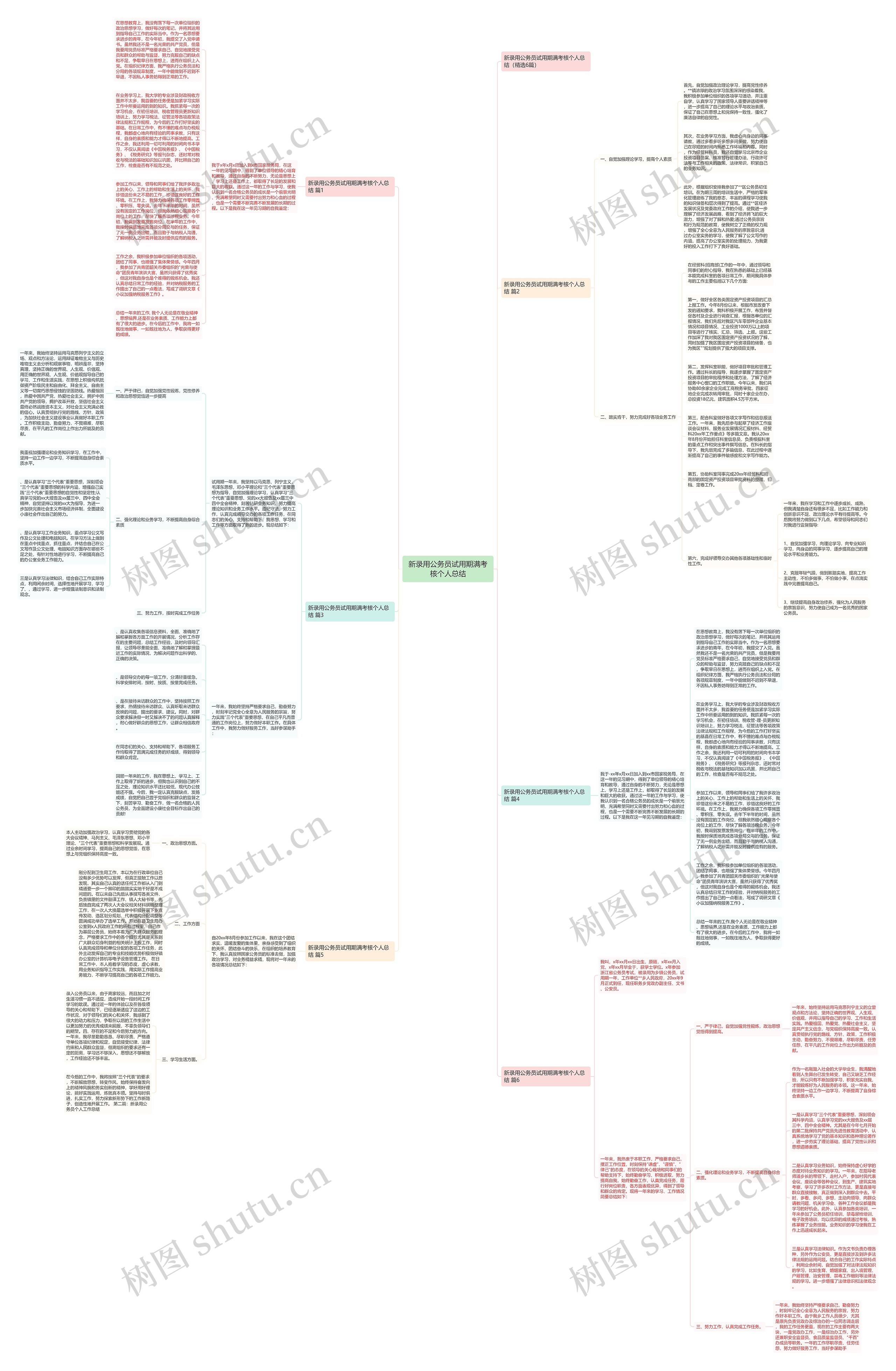 新录用公务员试用期满考核个人总结思维导图