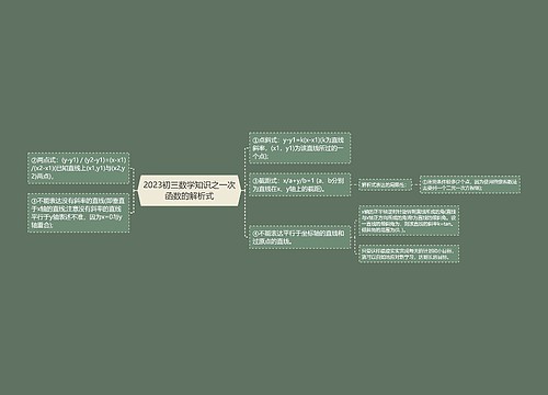 2023初三数学知识之一次函数的解析式