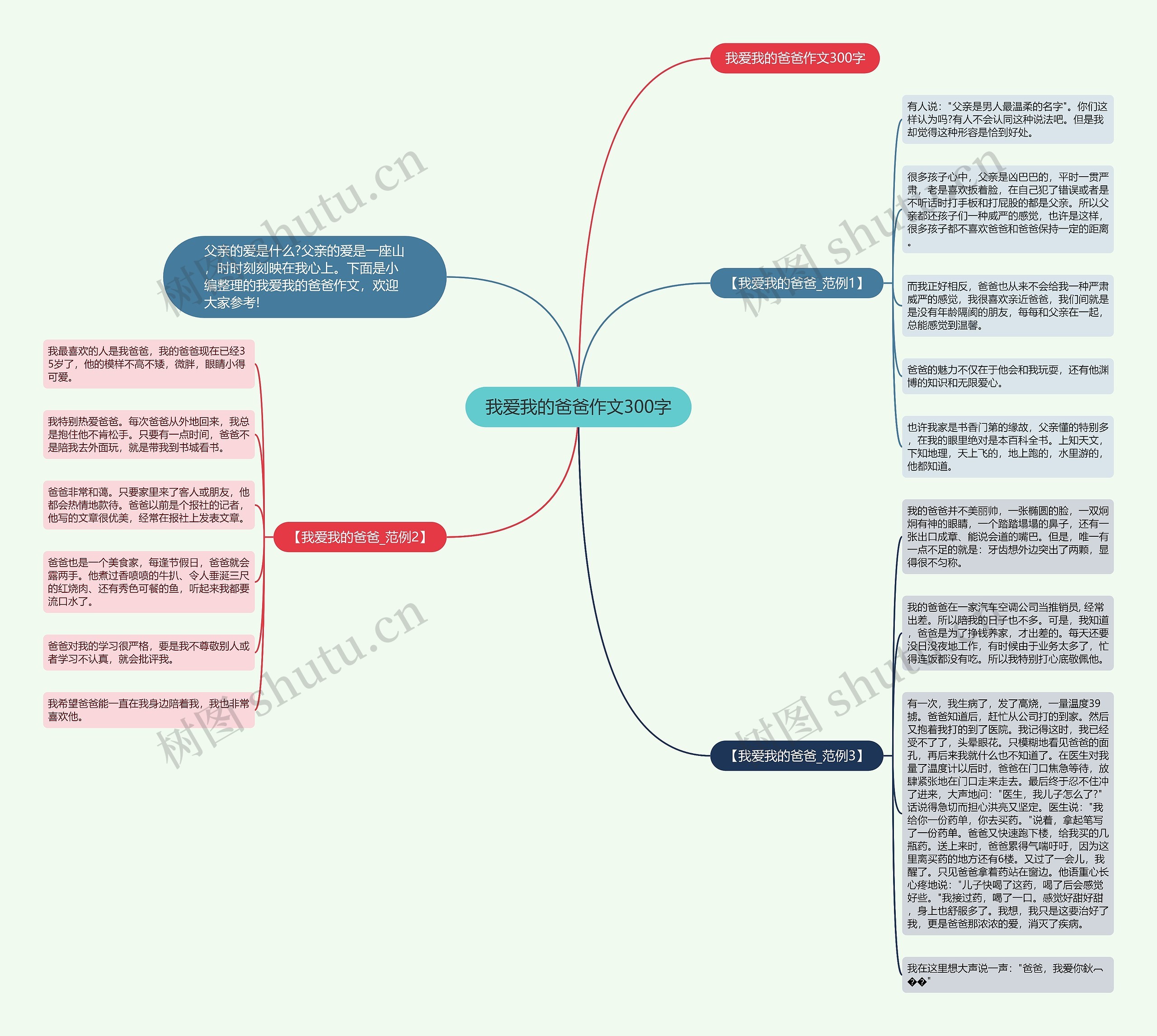 我爱我的爸爸作文300字思维导图