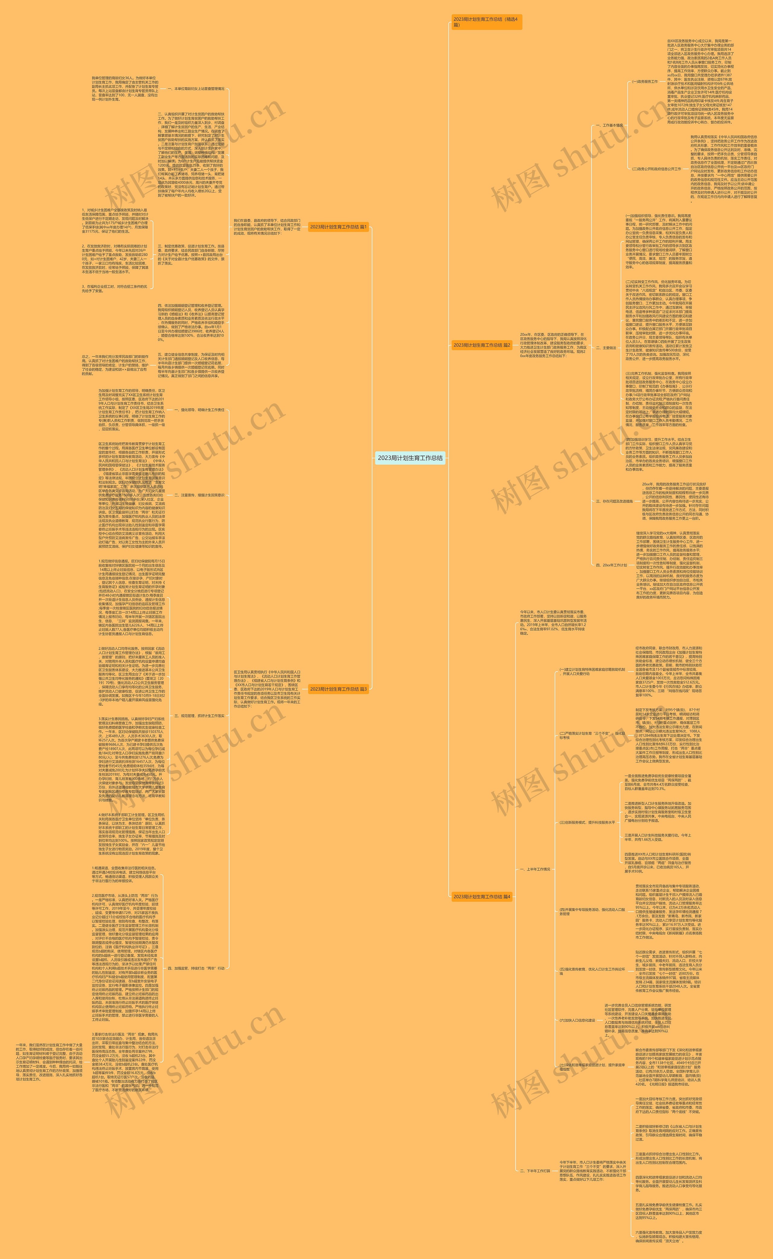 2023局计划生育工作总结思维导图高清图 2023局计划生育工作总结思维导图