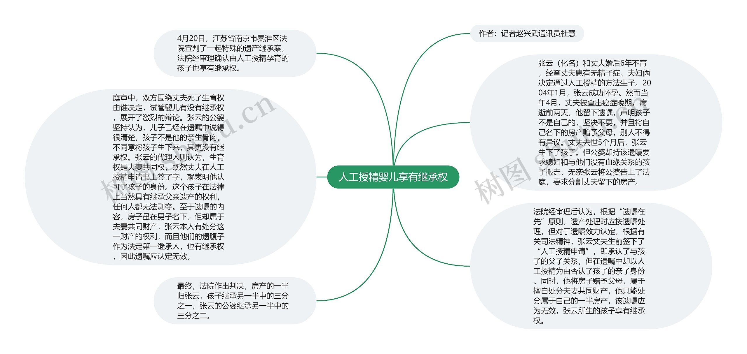 人工授精婴儿享有继承权思维导图