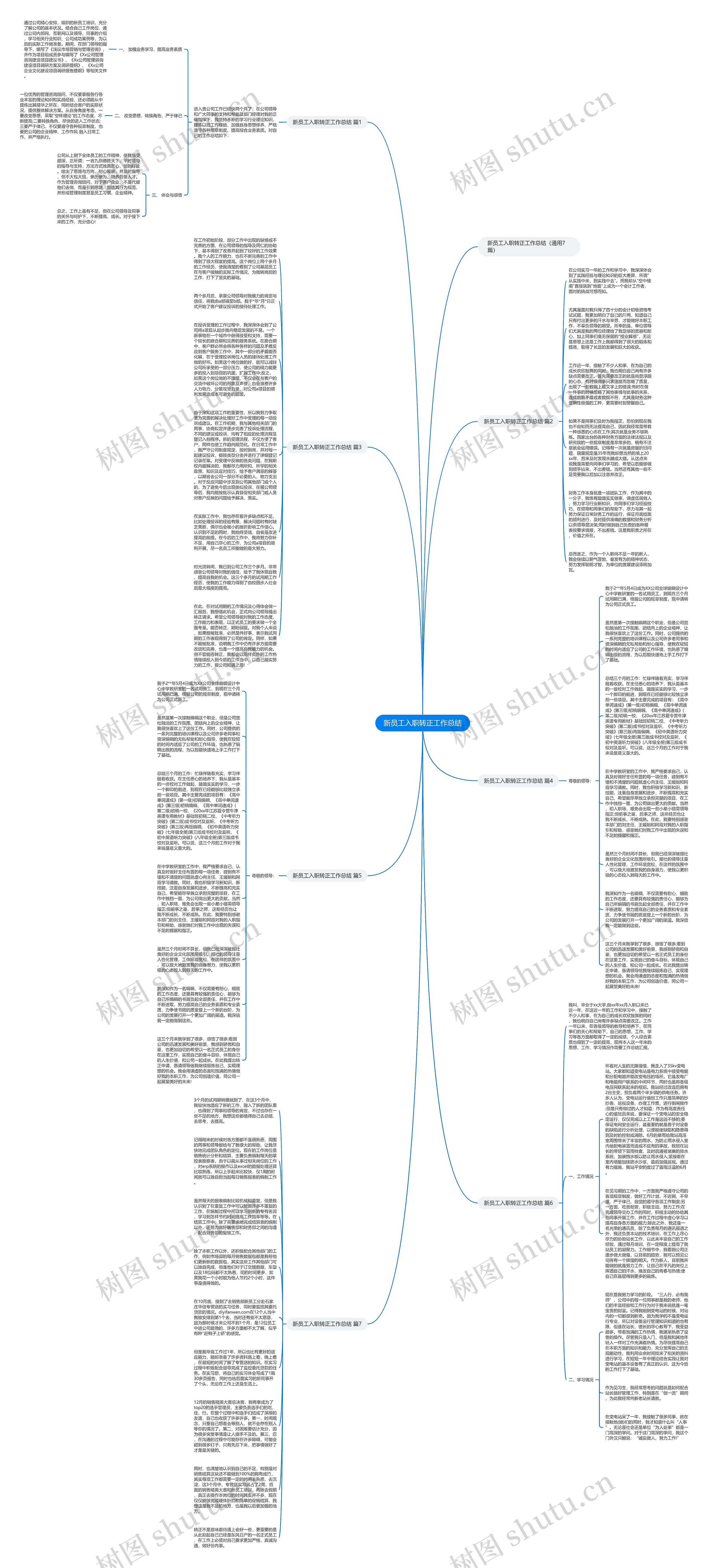 新员工入职转正工作总结思维导图