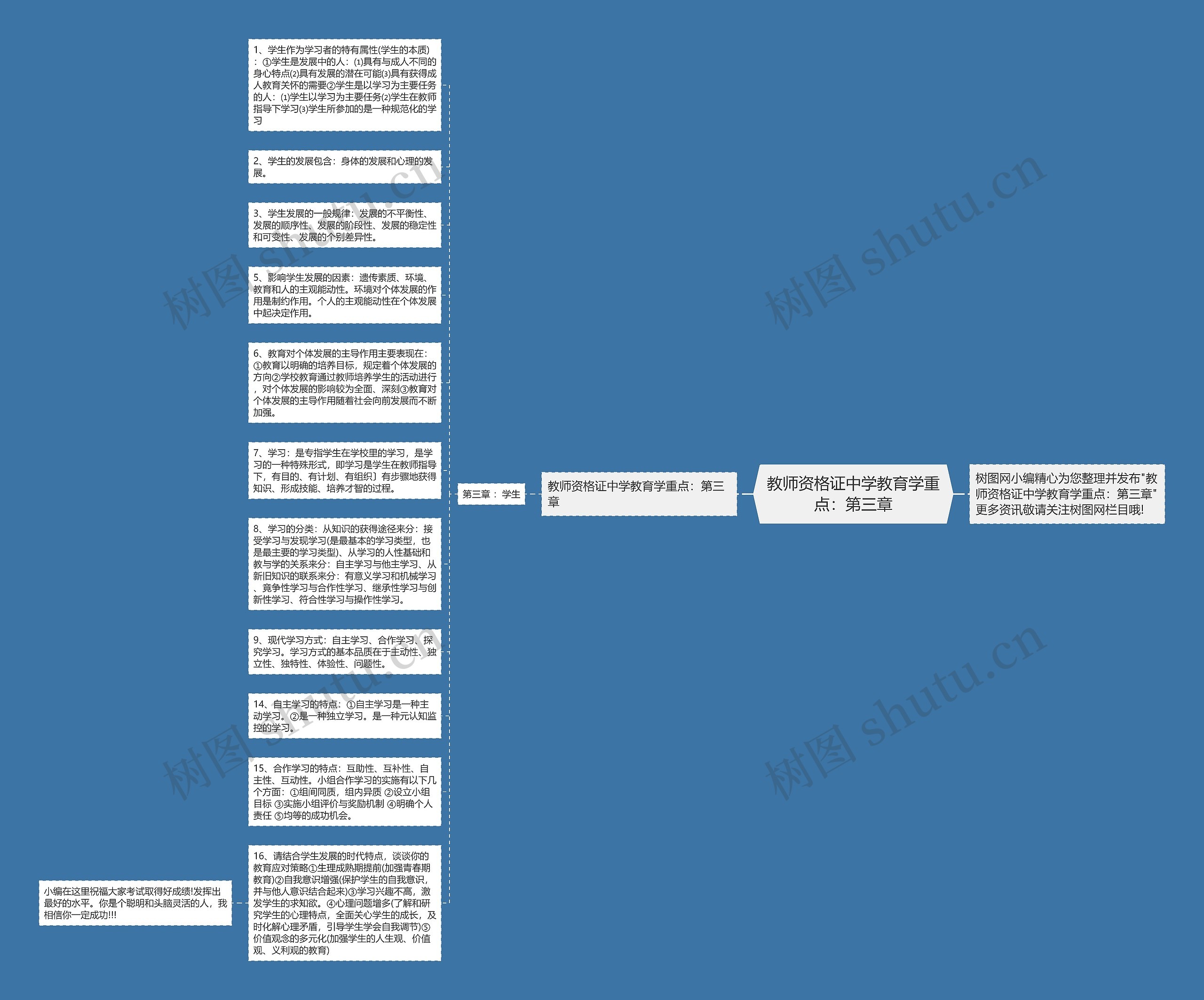 教师资格证中学教育学重点：第三章思维导图