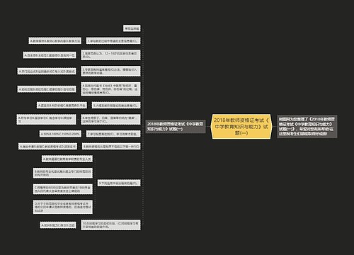 2018年教师资格证考试《中学教育知识与能力》试题(一)