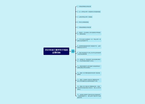 2023年初三数学关于线的定理归纳