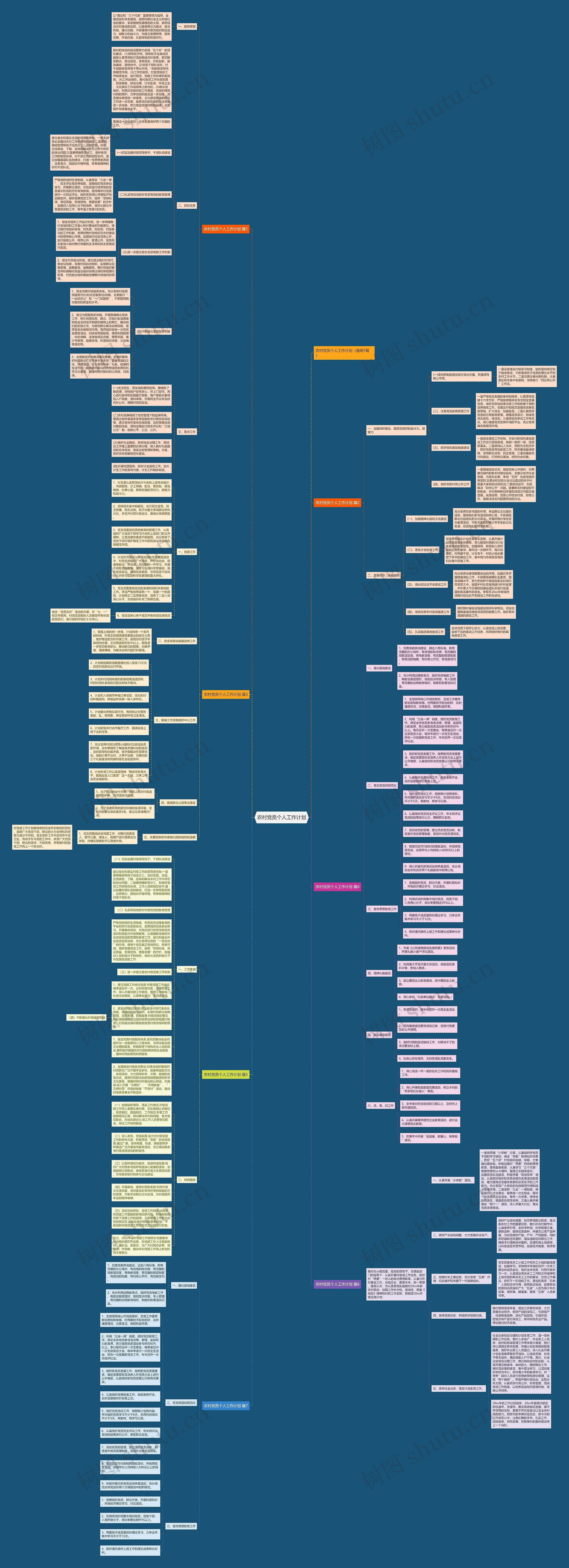 农村党员个人工作计划思维导图