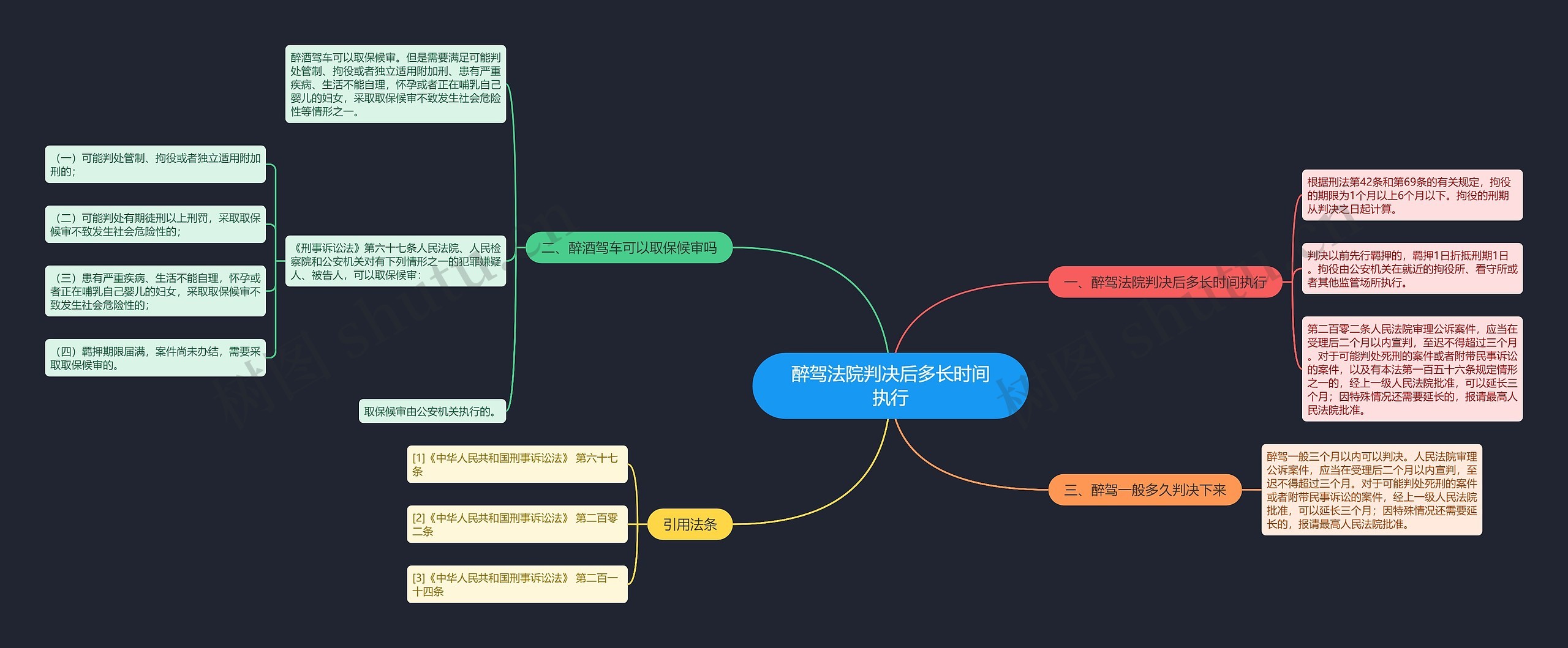 醉驾法院判决后多长时间执行思维导图