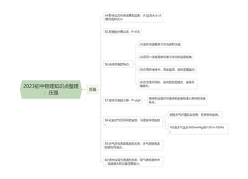 2023初中物理知识点整理：压强