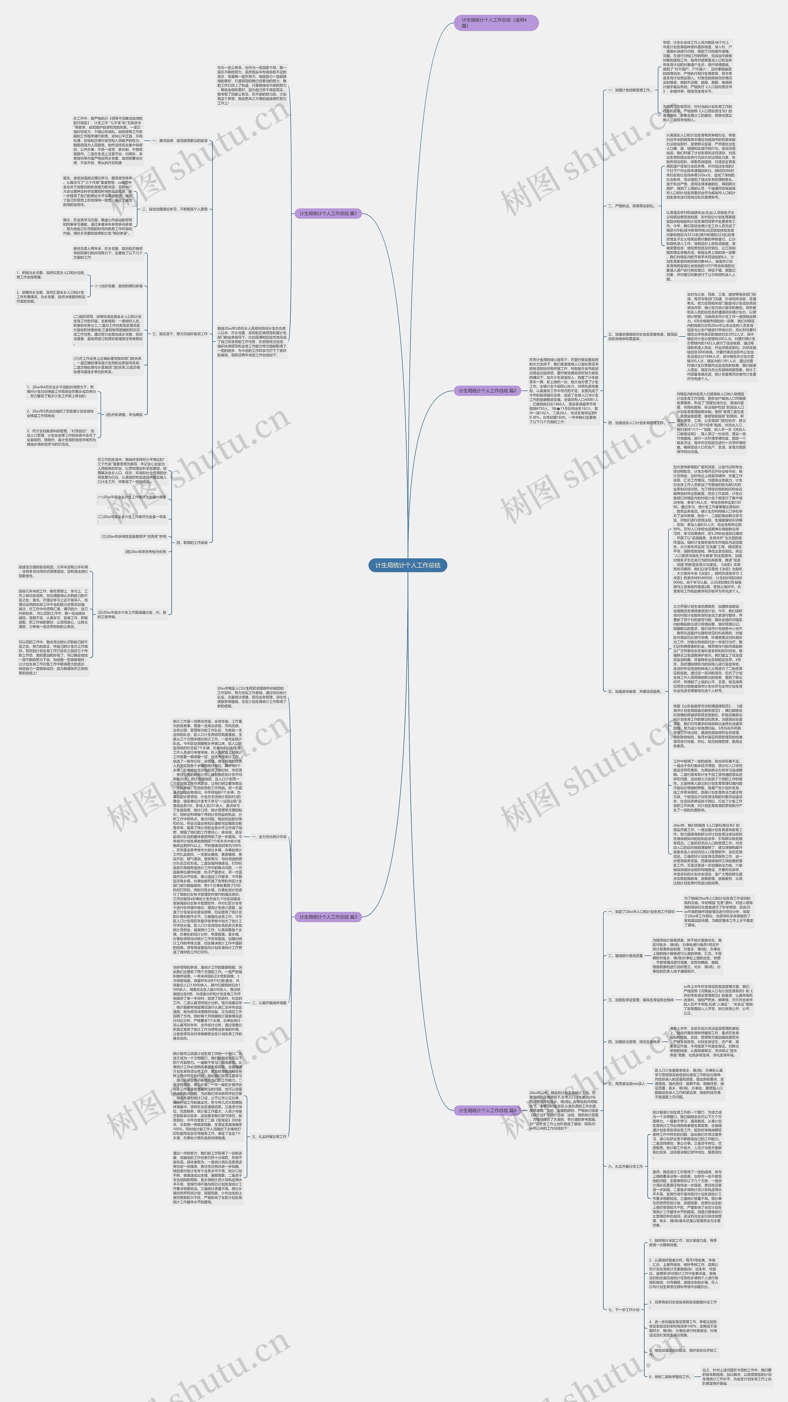 计生局统计个人工作总结思维导图
