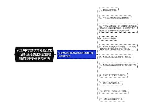 2023中学数学常考题型之：证明线段的比例式或等积式的主要依据和方法