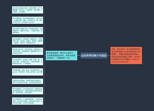 送给哥哥的除夕祝福语思维导图