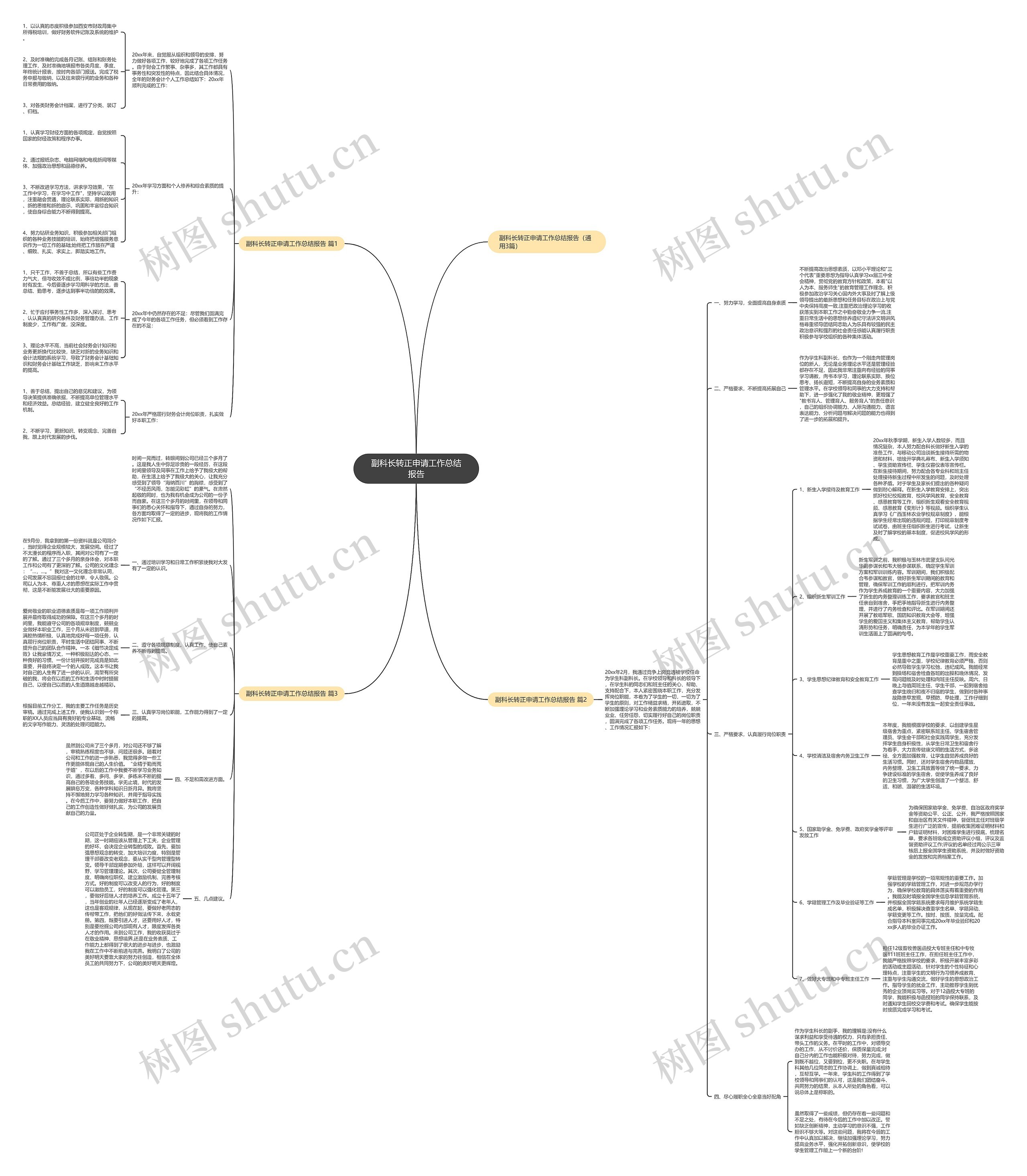 副科长转正申请工作总结报告思维导图