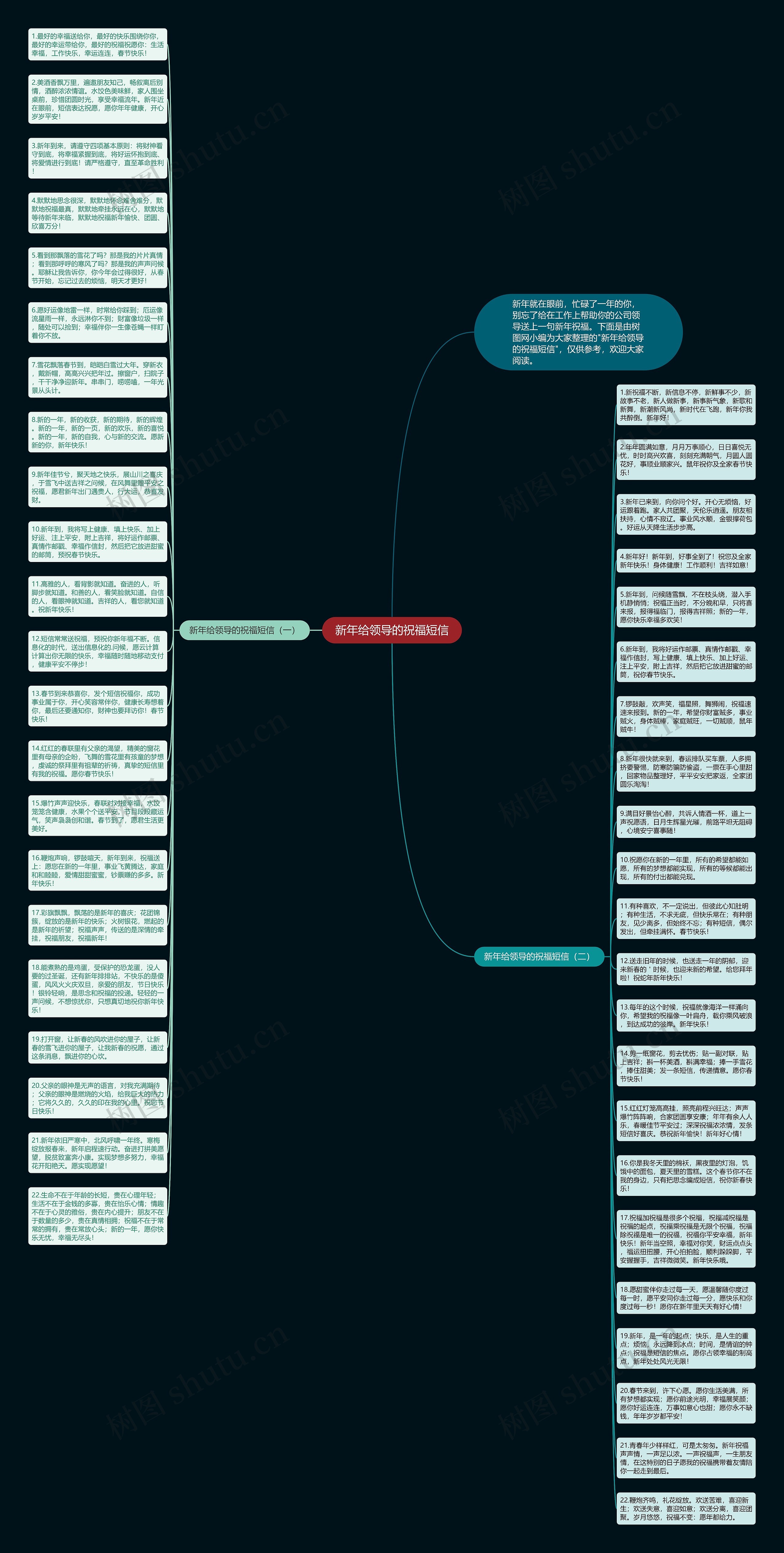 新年给领导的祝福短信思维导图