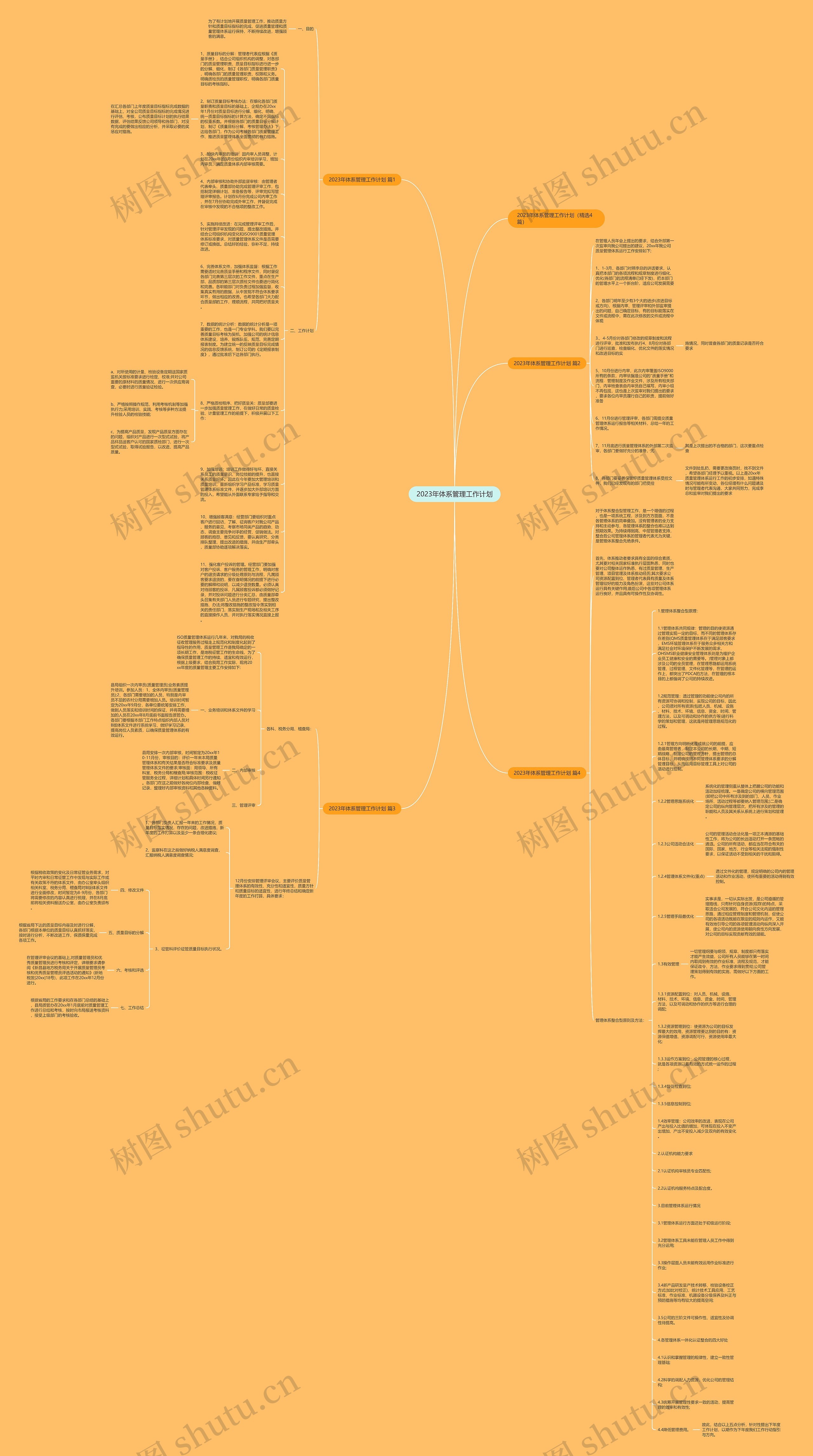 2023年体系管理工作计划思维导图