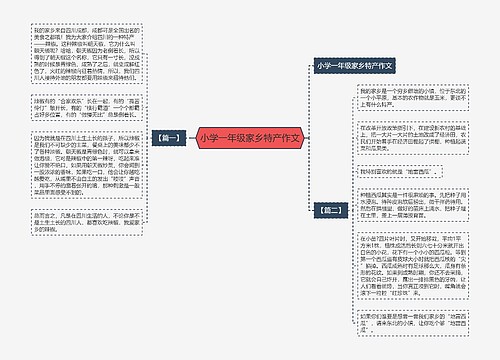 小学一年级家乡特产作文