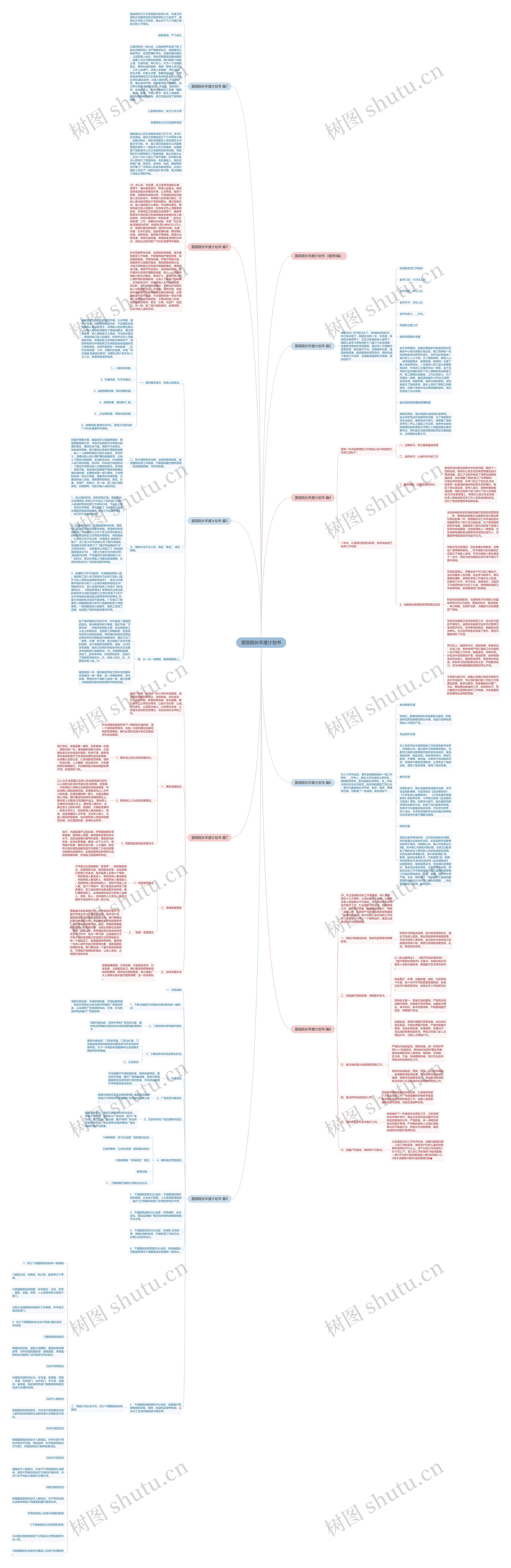 医院院长年度计划书思维导图